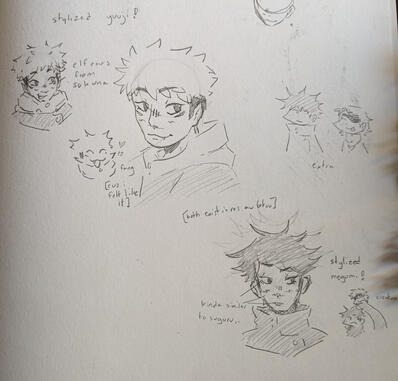 yuuji and megumi's original concept art.