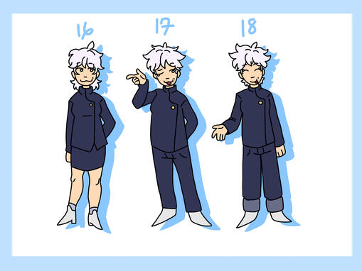 satoru as depicted in his high school years.
